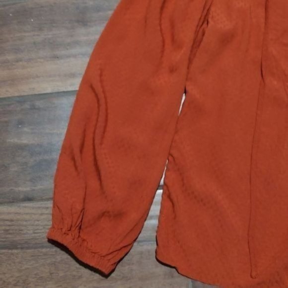 2/$25 NWT Universal Thread brown boho peasant  blouse fall - Picture 2 of 4